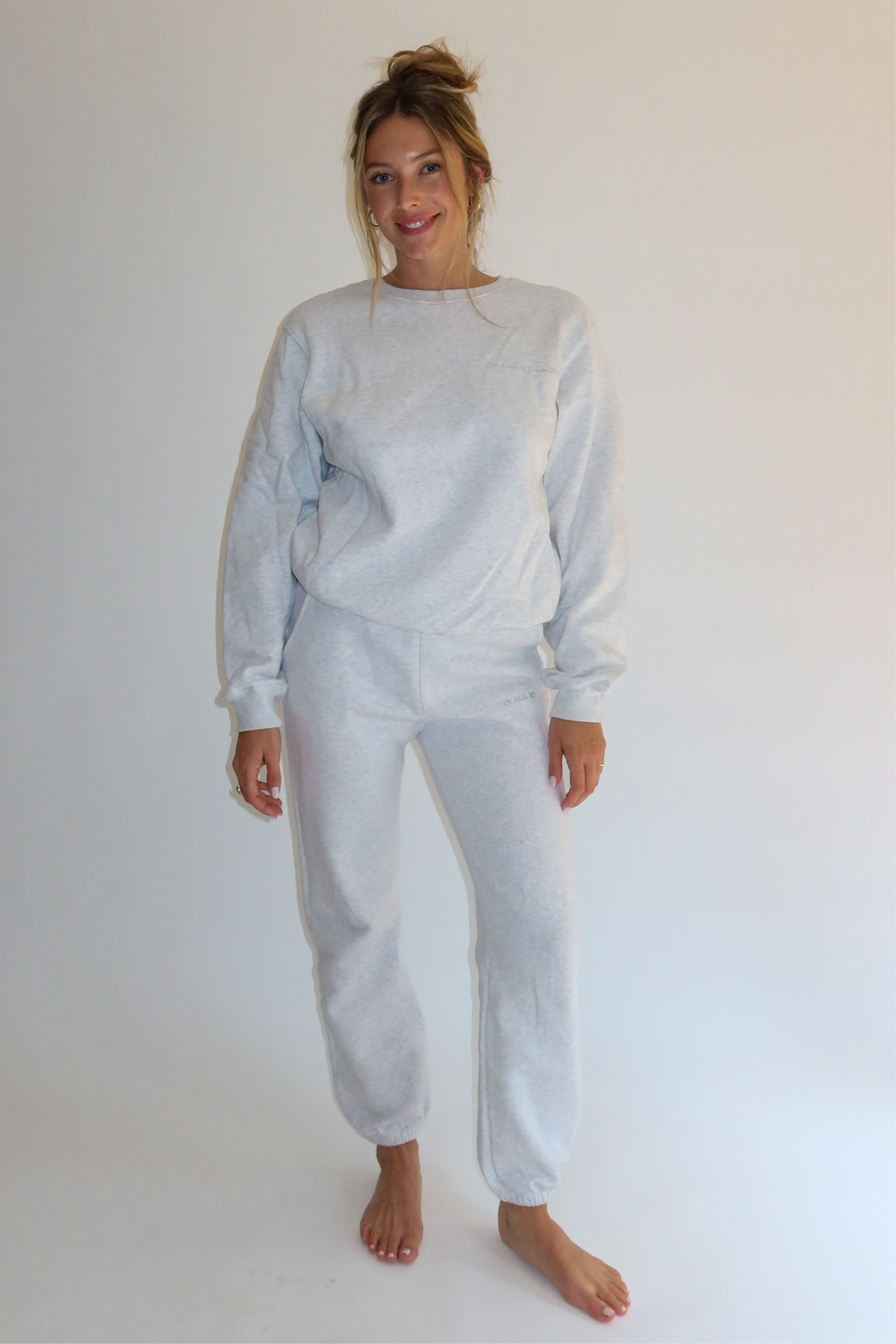 Classic Sweatpants Grey Mélange – In All My Glory
